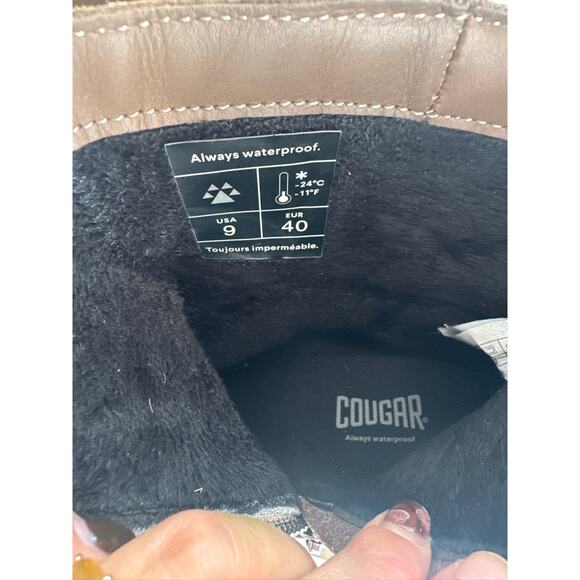 COUGAR Villa Waterproof Leather Platform Ankle Boots - Brown US 9 - Picture 5 of 6